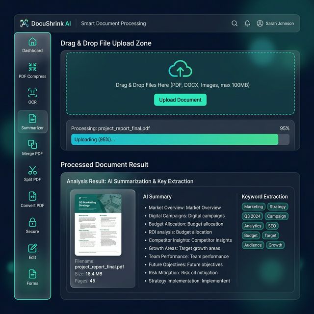 DocuShrink AI Document Processing